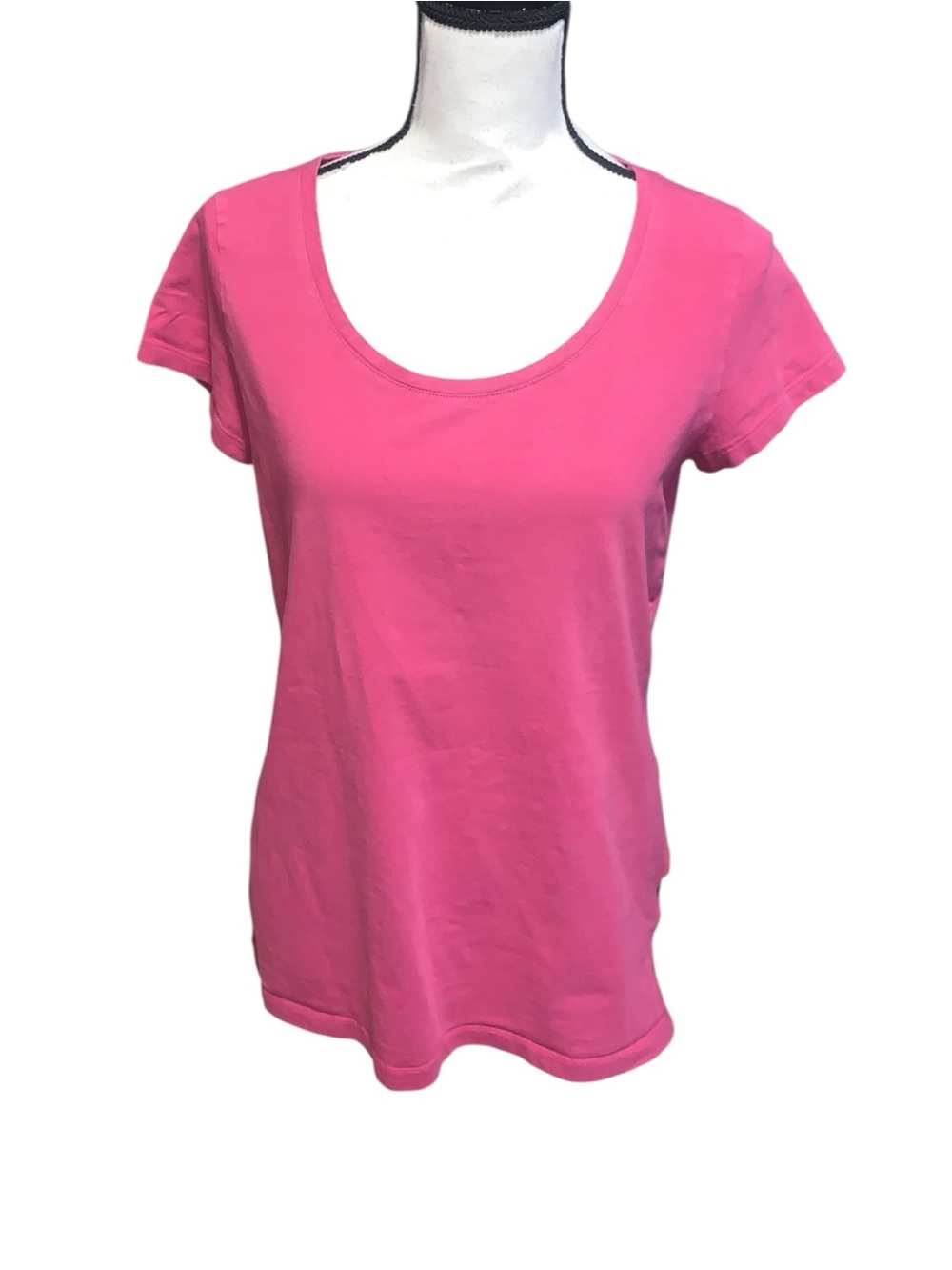 Attention Women’s Classic Scoop Neck Tee Shirt Pink Cotton